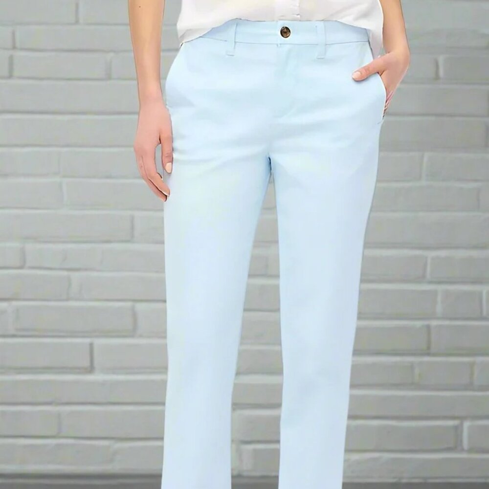 J. Crew High-Rise Girlfriend Chino 'Blue Breeze'
